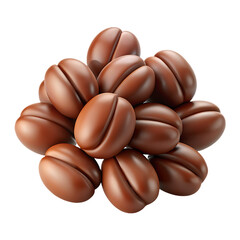 Fototapeta premium Coffee beans on a transparent background promoting its enjoyable taste and amazing aroma