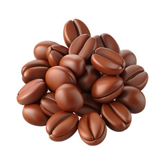 Fototapeta premium Coffee beans on a transparent background promoting its enjoyable taste and amazing aroma