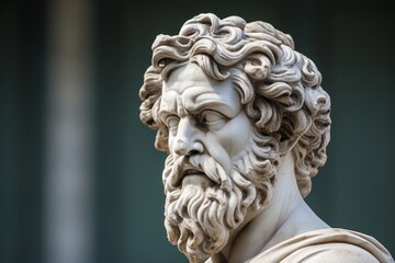 Fototapeta premium Detailed sculpture of a bearded man with curly hair