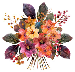 Fototapeta premium PNG Flower Collage Holly bouquet pattern graphics.