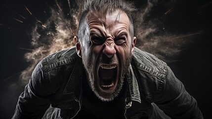 Obraz premium Intense angry man screaming