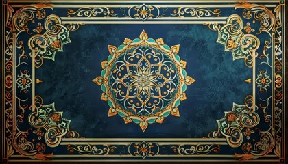 The square Arabic pattern rectangle baroque ornament vintage frame reveals the richness of cultural heritage through its elaborate motifs, Sharpen art