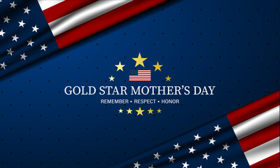 Gold star mothers day background vector illustration