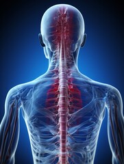 Detailed 3D illustration of the human nervous system