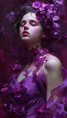 Ethereal Purple Blossom Portrait