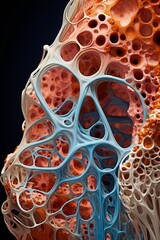 Intricate biological structure with vibrant colors