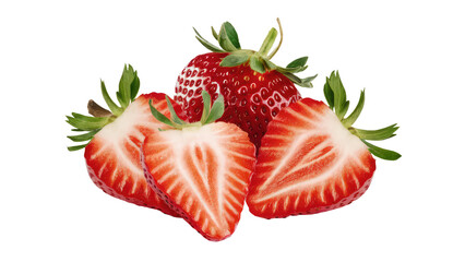 isolated sliced strawberry, GENERATIVE AI