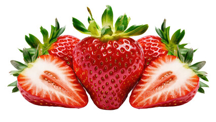 isolated sliced strawberry, GENERATIVE AI