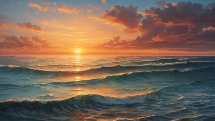 Fototapeta premium sunset over the ocean