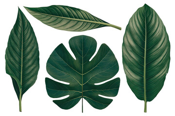 isolated green leaves, GENERATIVE AI