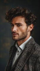 Obraz premium Elevate your look with a meticulously groomed gentleman's haircut, showcasing timeless elegance and refinement.