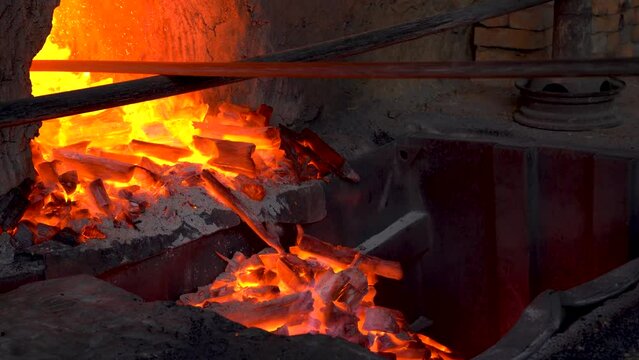 charcoal fire charcoal fireball kiln wood