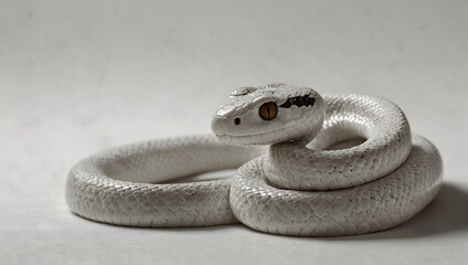 A single snake gracefully slithers across a pristine white backdrop ai_generated
