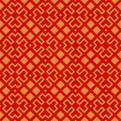 Seamless pattern of intricate Chinese lattice designs and geometric patterns, adding a touch of elegance to your wrapping paper, Generative AI