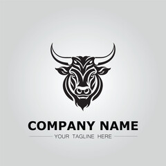Fototapeta premium Bull Head symbol logo company vector image on the white background