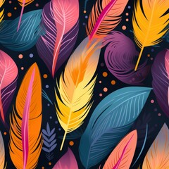 Colorful Feather Pattern Celebrating Nature's Diversity