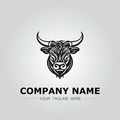 Fototapeta premium Bull Head symbol logo company vector image on the white background