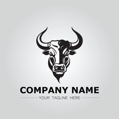 Bull Head symbol logo company vector image on the white background