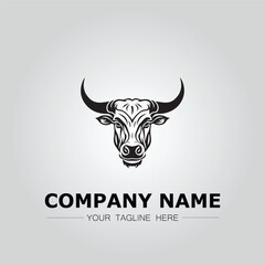 Fototapeta premium Bull Head symbol logo company vector image on the white background