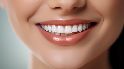 Fototapeta premium Beautiful woman's smile, white teeth