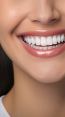 Fototapeta premium Beautiful woman's smile, white teeth