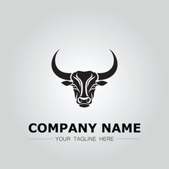Fototapeta premium Bull Head symbol logo company vector image on the white background