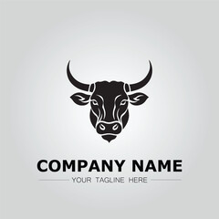 Bull Head symbol logo company vector image on the white background