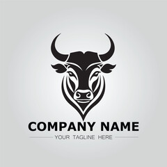 Bull Head symbol logo company vector image on the white background
