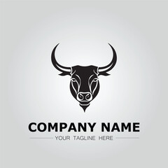 Bull Head symbol logo company vector image on the white background