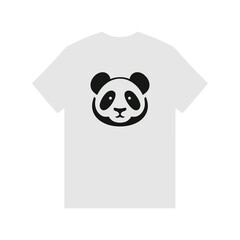 simple cute panda sticker tshirt label vector illustration template design