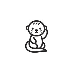 cute baby otter logo vector illustration template design