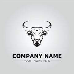 Bull Head symbol logo company vector image on the white background
