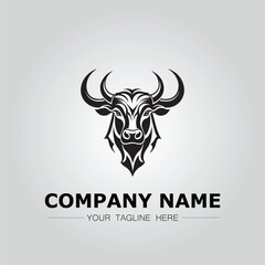 Fototapeta premium Bull Head symbol logo company vector image on the white background