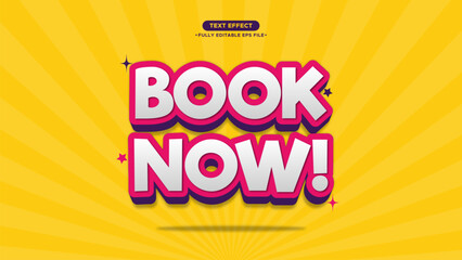 Book Now Vector Text Effect for Promotion and Discount Price Sale