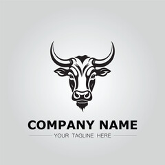 Fototapeta premium Bull Head symbol logo company vector image on the white background