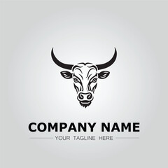 Bull Head symbol logo company vector image on the white background
