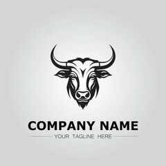 Fototapeta premium Bull Head symbol logo company vector image on the white background 