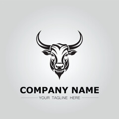 Fototapeta premium Bull Head symbol logo company vector image on the white background 