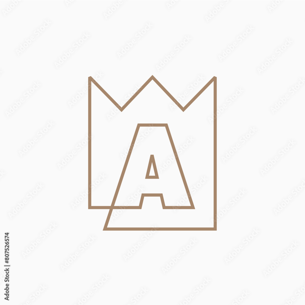 Canvas Prints a Letter King Crown Logo Vector Icon Illustration