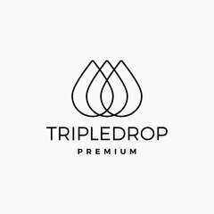 triple three drop logo vector icon illustration