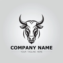 Bull Head symbol logo company vector image on the white background
