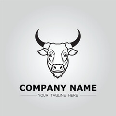 Bull Head symbol logo company vector image on the white background
