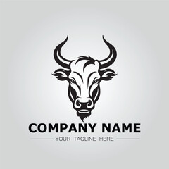 Bull Head symbol logo company vector image on the white background
