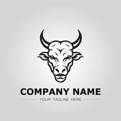 Bull Head symbol logo company vector image on the white background
