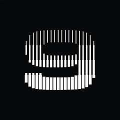 Number 9 with Abstract Line Pattern