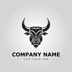 Bull Head symbol logo company vector image on the white background
