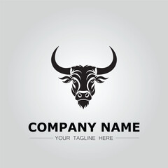 Fototapeta premium Bull Head symbol logo company vector image on the white background 