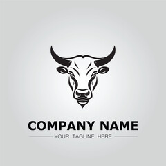 Bull Head symbol logo company vector image on the white background
