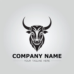Fototapeta premium Bull Head symbol logo company vector image on the white background 