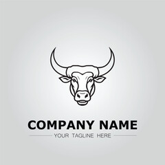 Bull Head symbol logo company vector image on the white background
